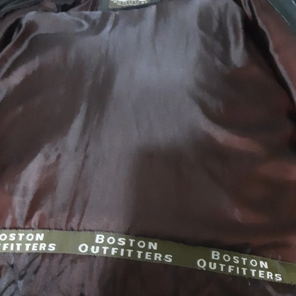 Vintage Boston Outfitters leather jacket barn coat men XL black y2k grandpa
